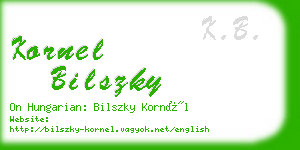 kornel bilszky business card